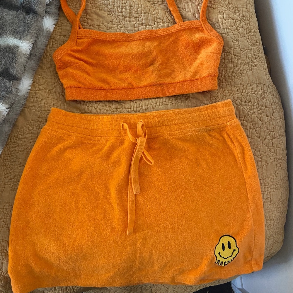 Orange Terry Cloth Set